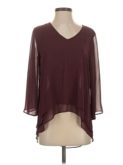 Pre-owned Jennifer Lopez 3/4 Sleeve Blouse In Burgundy
