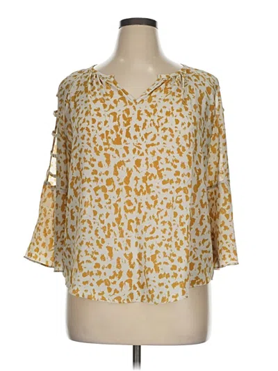 Pre-owned Jennifer Lopez 3/4 Sleeve Blouse In Gold