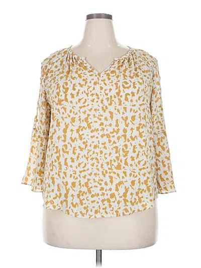 Pre-owned Jennifer Lopez 3/4 Sleeve Blouse In Gold