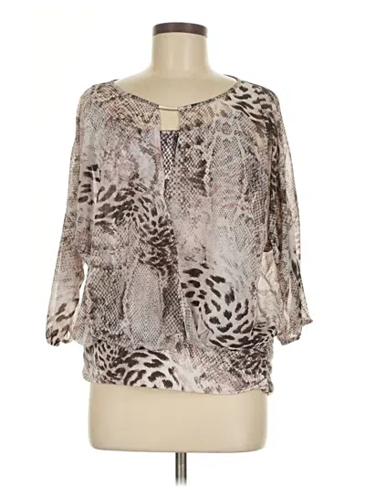Pre-owned Jennifer Lopez 3/4 Sleeve Blouse In Gray
