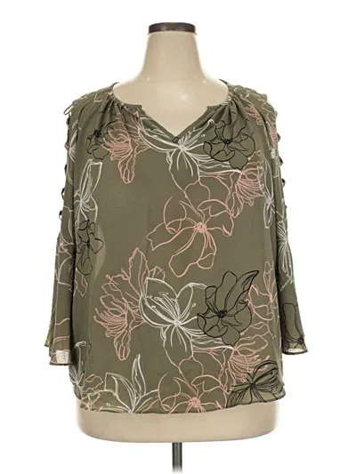 Pre-owned Jennifer Lopez 3/4 Sleeve Blouse In Green