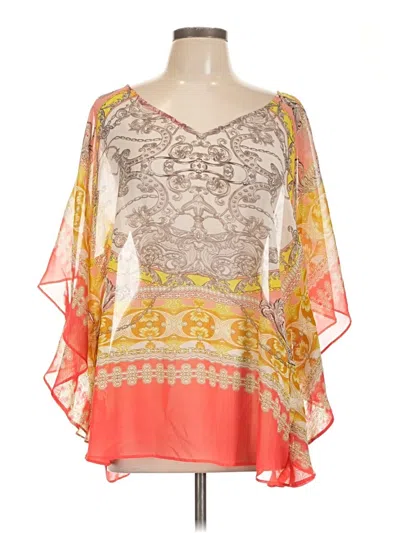 Pre-owned Jennifer Lopez 3/4 Sleeve Blouse In Orange