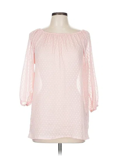 Pre-owned Jennifer Lopez 3/4 Sleeve Blouse In Pink