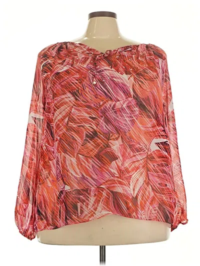 Pre-owned Jennifer Lopez 3/4 Sleeve Blouse In Pink