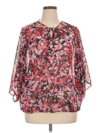 Pre-owned Jennifer Lopez 3/4 Sleeve Blouse In Pink