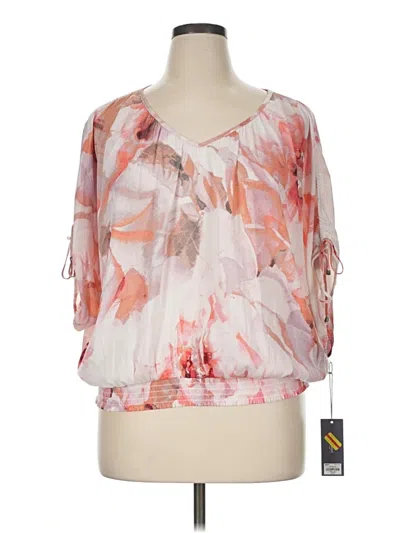 Pre-owned Jennifer Lopez 3/4 Sleeve Blouse In Pink