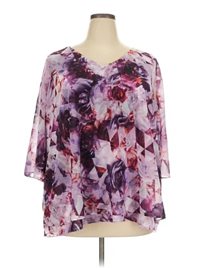 Pre-owned Jennifer Lopez 3/4 Sleeve Blouse In Purple