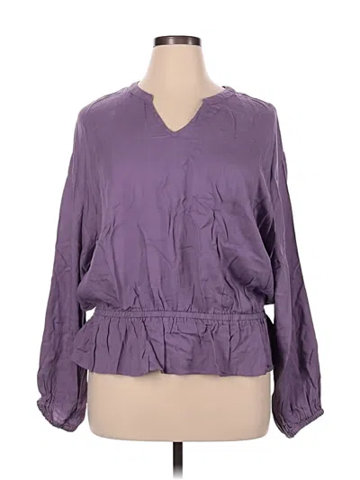 Pre-owned Jennifer Lopez 3/4 Sleeve Blouse In Purple