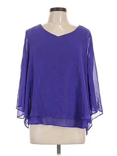 Pre-owned Jennifer Lopez 3/4 Sleeve Blouse In Purple