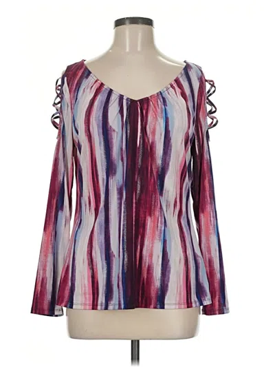 Pre-owned Jennifer Lopez 3/4 Sleeve Blouse In Purple
