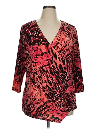 Pre-owned Jennifer Lopez 3/4 Sleeve Blouse In Red