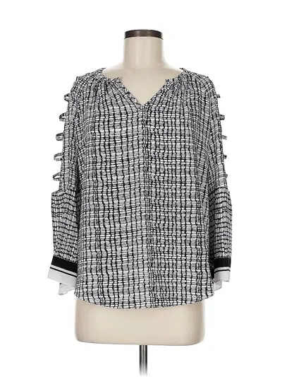 Pre-owned Jennifer Lopez 3/4 Sleeve Blouse In Silver