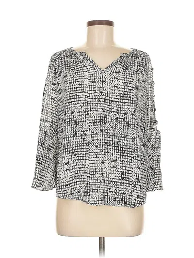 Pre-owned Jennifer Lopez 3/4 Sleeve Blouse In Silver