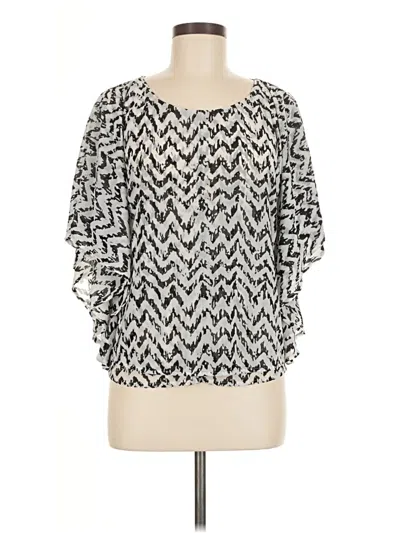 Pre-owned Jennifer Lopez 3/4 Sleeve Blouse In Silver