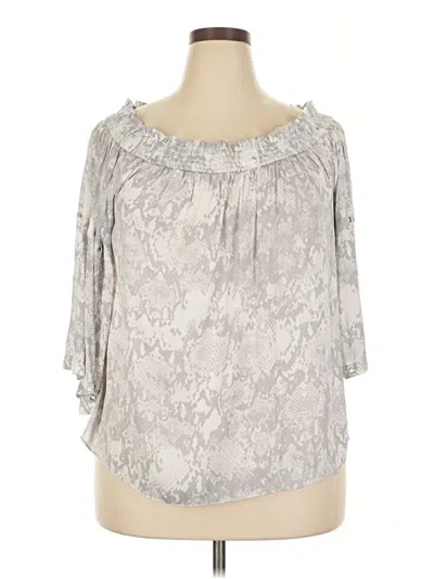 Pre-owned Jennifer Lopez 3/4 Sleeve Blouse In Silver