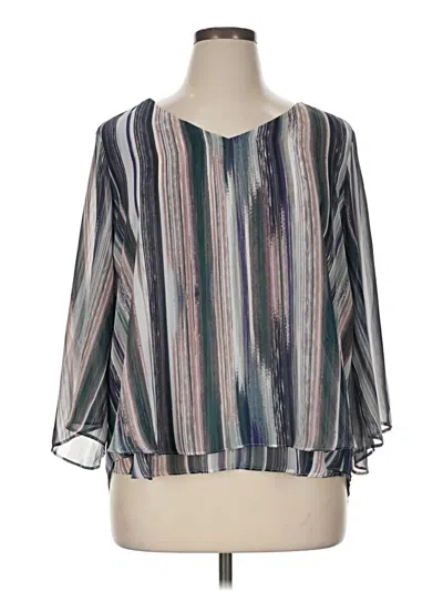 Pre-owned Jennifer Lopez 3/4 Sleeve Blouse In Silver