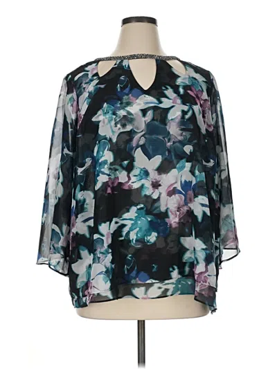 Pre-owned Jennifer Lopez 3/4 Sleeve Blouse In Teal