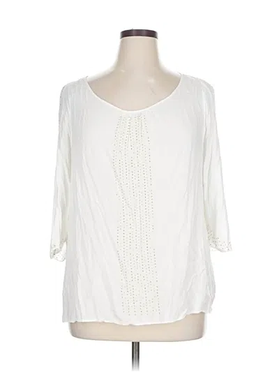 Pre-owned Jennifer Lopez 3/4 Sleeve Blouse In White