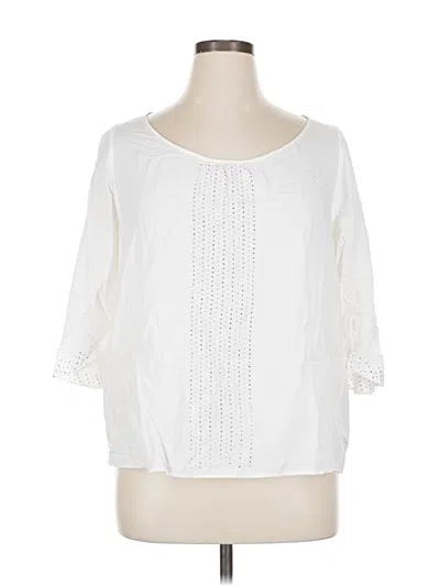 Pre-owned Jennifer Lopez 3/4 Sleeve Blouse In White