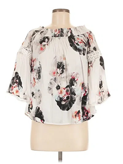 Pre-owned Jennifer Lopez 3/4 Sleeve Blouse In White