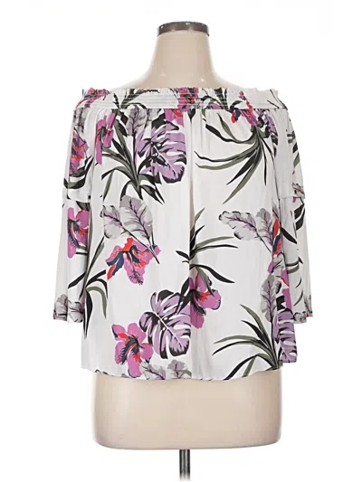 Pre-owned Jennifer Lopez 3/4 Sleeve Blouse In White