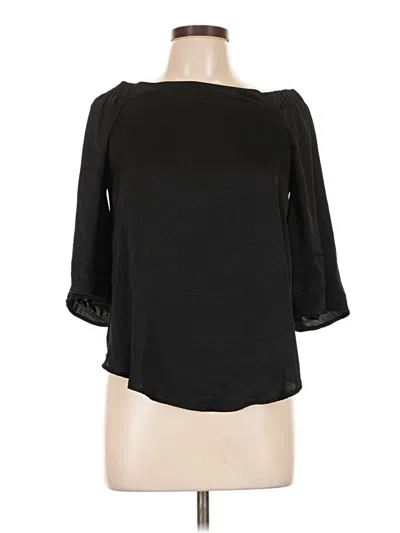 Pre-owned Jennifer Lopez 3/4 Sleeve Top Black Boatneck Tops