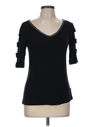 Pre-owned Jennifer Lopez 3/4 Sleeve Top Black Sweetheart Neckline Tops