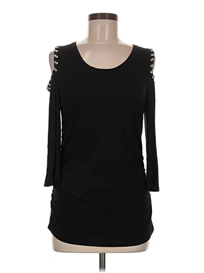 Pre-owned Jennifer Lopez 3/4 Sleeve Top Black Sweetheart Neckline Tops