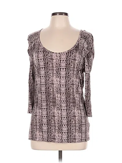 Pre-owned Jennifer Lopez 3/4 Sleeve Top Gray Square Neckline Tops