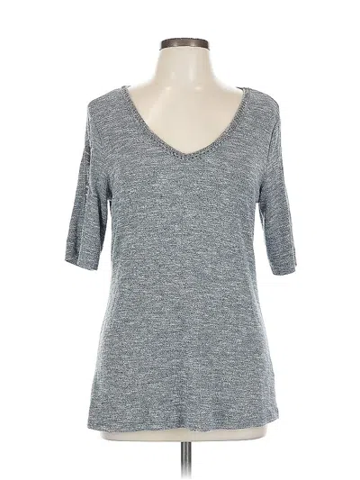 Pre-owned Jennifer Lopez 3/4 Sleeve Top Gray V Neck Tops