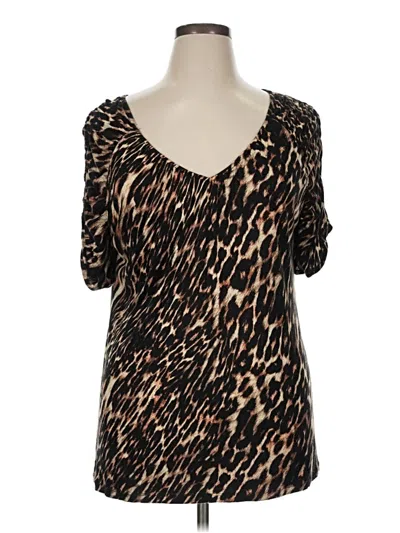 Pre-owned Jennifer Lopez 3/4 Sleeve T-shirt In Brown