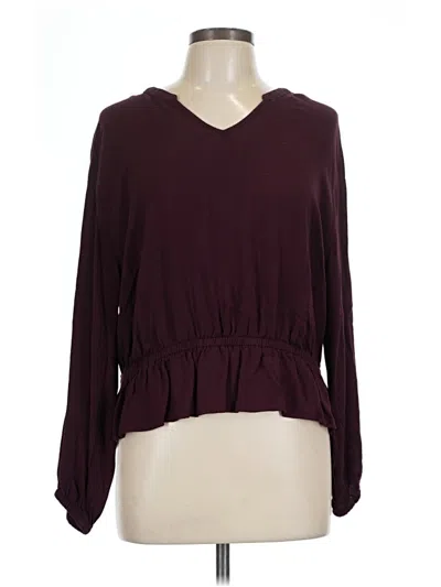 Pre-owned Jennifer Lopez 3/4 Sleeve T-shirt In Burgundy