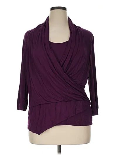 Pre-owned Jennifer Lopez 3/4 Sleeve T-shirt In Purple