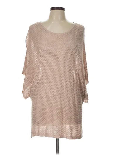 Pre-owned Jennifer Lopez 3/4 Sleeve T-shirt In Tan