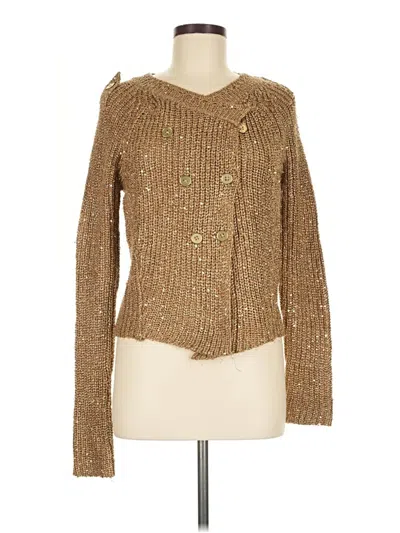 Pre-owned Jennifer Lopez Cardigan Sweater In Brown