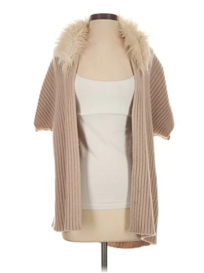 Pre-owned Jennifer Lopez Cardigan Sweater In Tan