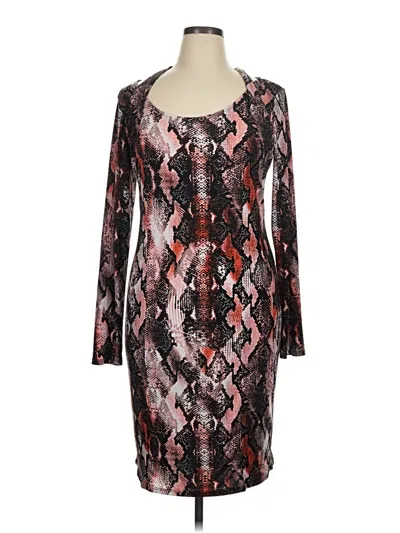 Pre-owned Jennifer Lopez Cocktail Dress In Burgundy