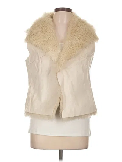 Pre-owned Jennifer Lopez Faux Fur Vest In Ivory