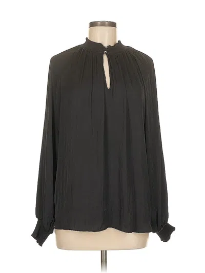 Pre-owned Jennifer Lopez Long Sleeve Blouse In Black