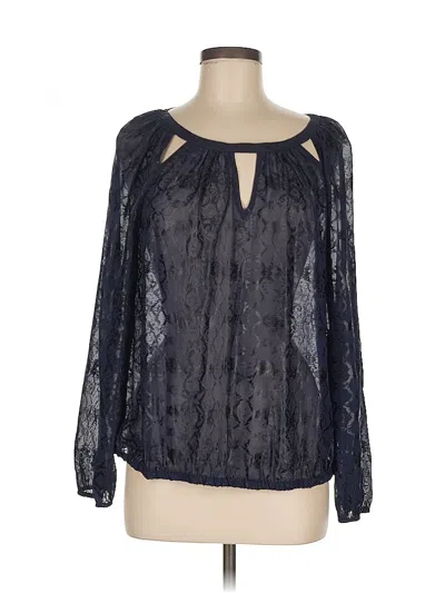 Pre-owned Jennifer Lopez Long Sleeve Blouse In Black