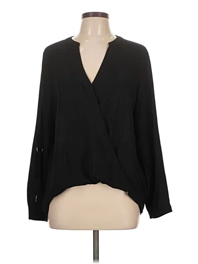 Pre-owned Jennifer Lopez Long Sleeve Blouse In Black
