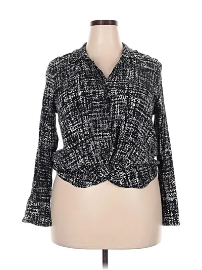 Pre-owned Jennifer Lopez Long Sleeve Blouse In Black