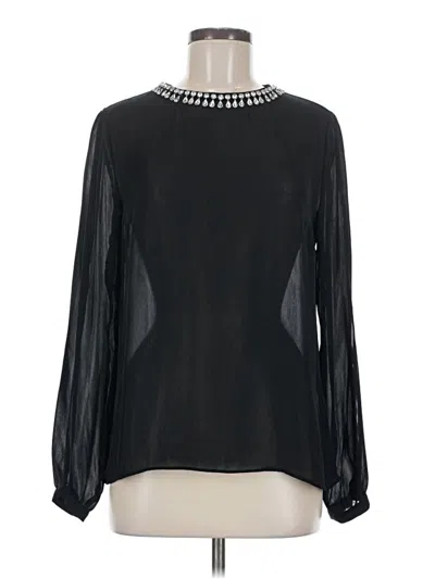 Pre-owned Jennifer Lopez Long Sleeve Blouse In Black