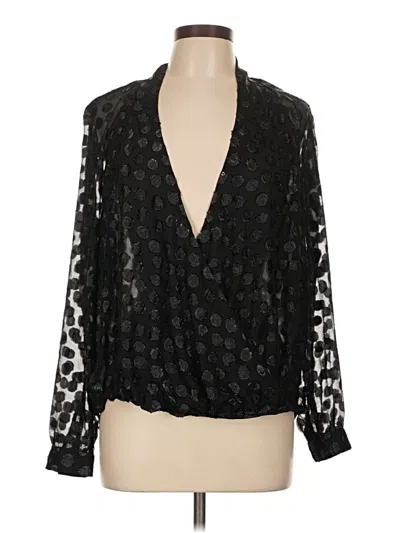 Pre-owned Jennifer Lopez Long Sleeve Blouse In Black
