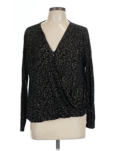Pre-owned Jennifer Lopez Long Sleeve Blouse In Black