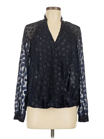 Pre-owned Jennifer Lopez Long Sleeve Blouse In Black