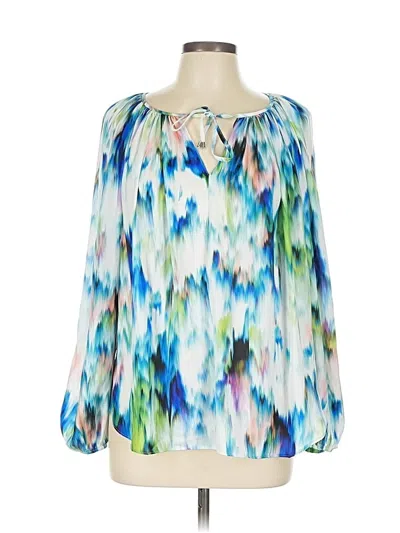 Pre-owned Jennifer Lopez Long Sleeve Blouse In Blue