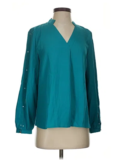 Pre-owned Jennifer Lopez Long Sleeve Blouse In Blue