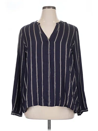 Pre-owned Jennifer Lopez Long Sleeve Blouse In Blue