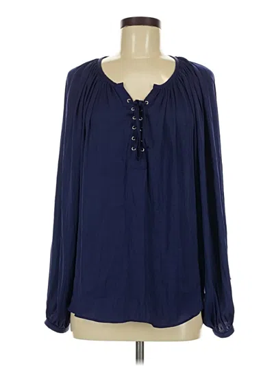 Pre-owned Jennifer Lopez Long Sleeve Blouse In Blue